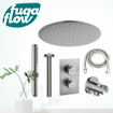 FugaFlow Eccelente Sobrado Badkamer inbouw regendoucheset met thermostaat plafondarm hoofddouche staaf handdouche geborsteld rvs PVD SW1124094