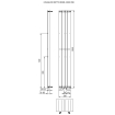 Plieger Cavallino Retto designradiator verticaal enkel middenaansluiting 2000x298mm 666W wit 7255291