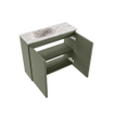 MONDIAZ TURE-DLUX 60cm toiletmeubel Army. EDEN wastafel Glace positie links. Zonder kraangat. SW1103232