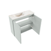 MONDIAZ TURE-DLUX 60cm toiletmeubel Greey. EDEN wastafel Frappe positie links. Met 1 kraangat. SW1102808