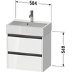 Duravit Ketho 2 Wastafelonderkast - 2 laden - 58.4x39x54.9cm - grepen antraciet - donker noten mat SW772734