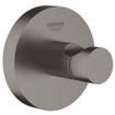 GROHE Euro fonteinset 37x18cm 1 kraangat zonder overloop gebogen brushed hard graphite kraan sifon afvoerplug handdoekhaak fontein Rechthoek wit SW523962