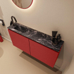 MONDIAZ TURE-DLUX 100cm toiletmeubel Fire. EDEN wastafel Lava positie links. Met 1 kraangat. SW1103795