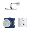 GROHE Grohtherm Perfect Regendoucheset - hoofdddouche 21cm - 1 functies - rechthoekig afbouwdeel - chroom SW236923