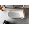 ZEZA Blend half vrijstaand hoekbad - ribbel - rechts - 170x80x58cm - met afvoer - acryl - mat wit SW962841