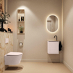 MONDIAZ TURE-DLUX 40cm toiletmeubel Rosee. EDEN wastafel Frappe positie links. Met 1 kraangat. SW1102984