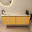 MONDIAZ TURE-DLUX 120cm toiletmeubel Ocher. EDEN wastafel Frappe positie links. Met 1 kraangat. SW1102898