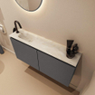 MONDIAZ TURE-DLUX 100cm toiletmeubel Dark Grey. EDEN wastafel Ostra positie links. Met 1 kraangat. SW1104804