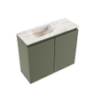 MONDIAZ TURE-DLUX 60cm toiletmeubel Army. EDEN wastafel Frappe positie links. Met 1 kraangat. SW1102647