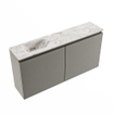 MONDIAZ TURE-DLUX 100cm toiletmeubel Smoke. EDEN wastafel Glace positie links. Zonder kraangat. SW1103548