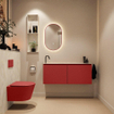 MONDIAZ TURE-DLUX 120cm toiletmeubel Fire. EDEN wastafel Ostra positie links. Met 1 kraangat. SW1104864