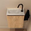MONDIAZ TURE-DLUX Toiletmeubel - 40cm - Washed Oak - EDEN - wastafel Opalo - positie links - 1 kraangat SW1126218