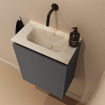 MONDIAZ TURE-DLUX 40cm toiletmeubel Dark Grey. EDEN wastafel Ostra positie midden. Zonder kraangat. SW1104786
