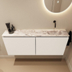 MONDIAZ TURE-DLUX 120cm toiletmeubel Talc. EDEN wastafel Glace positie rechts. Zonder kraangat. SW1103135