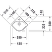 Duravit ME by Starck hoekfontein 1 kraangat met overloop 43.5x38cm mat wit 722433200 SW297049