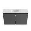 MONDIAZ TURE-DLUX 80cm toiletmeubel Dark Grey. EDEN wastafel Opalo positie midden. Met 1 kraangat. SW1104298