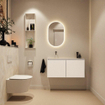 MONDIAZ TURE-DLUX 100cm toiletmeubel Talc. EDEN wastafel Ostra positie links. Zonder kraangat. SW1104666