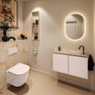 MONDIAZ TURE-DLUX 80cm toiletmeubel Rosee. EDEN wastafel Frappe positie rechts. Met 1 kraangat. SW1102950