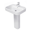 Duravit HappyD 2 wastafel m. overloop m. 1 kraangat 65x50cm wit SW54260