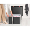 Brabantia Bo Touch Bin Afvalemmer - 11+23 liter - 2 kunststof binnenemmers - confident grey SW1117510