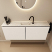 MONDIAZ TURE-DLUX 120cm toiletmeubel Talc. EDEN wastafel Ostra positie midden. Met 1 kraangat. SW1104665