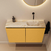 MONDIAZ TURE-DLUX 80cm toiletmeubel Ocher. EDEN wastafel Frappe positie rechts. Zonder kraangat. SW1102888