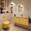 MONDIAZ TURE-DLUX 120cm toiletmeubel Ocher. EDEN wastafel Frappe positie midden. Met 1 kraangat. SW1102894