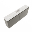 MONDIAZ TURE-DLUX 120cm toiletmeubel Smoke. EDEN wastafel Ostra positie midden. Met 1 kraangat. SW1105134