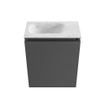 MONDIAZ TURE-DLUX 40cm toiletmeubel Dark Grey. EDEN wastafel Opalo positie links. Zonder kraangat. SW1104260