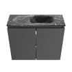 MONDIAZ TURE-DLUX 60cm toiletmeubel Dark Grey. EDEN wastafel Lava positie rechts. Met 1 kraangat. SW1103783
