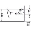 Duravit ME by Starck wandbidet 37x57cm met kraangat met overloop zonder wondergliss wit 0300875