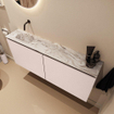 MONDIAZ TURE-DLUX 120cm toiletmeubel Rosee. EDEN wastafel Glace positie links. Zonder kraangat. SW1103487