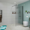 FugaFlow Eccelente Vetro inloopdouche badkamer - 100x200cm - ribbelglas - wandarm - mat zwart SW1124446