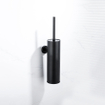 Fortifura Calvi toiletborstelhouder - gesloten model - wand - rond - mat zwart OUTLETSTORE STORE32463