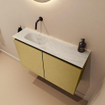 MONDIAZ TURE-DLUX 80cm toiletmeubel Oro. EDEN wastafel Opalo positie links. Zonder kraangat. SW1104453
