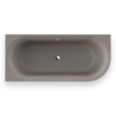 Plieger Kansas Hoekbad - 180x80x60cm - hoek links - met waterinlaat - met af- en overloopgarnituur - met poten - acryl - cementgrijs SW1027797