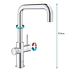 GROHE Red Keukenkraan - hoog - 3 in 1 - u uitloop - l size boiler - chroom SW108062
