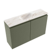 MONDIAZ TURE-DLUX 80cm toiletmeubel Army. EDEN wastafel Frappe positie midden. Zonder kraangat. SW1102675