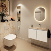 MONDIAZ TURE-DLUX 80cm toiletmeubel Talc. EDEN wastafel Frappe positie rechts. Zonder kraangat. SW1102597