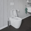 Duravit ME by Starck closetpot diepspoel staand back to wall 37x60cm afvoer horizontaal met wondergliss wit SW84195