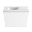 MONDIAZ TURE-DLUX 60cm toiletmeubel Talc. EDEN wastafel Ostra positie links. Met 1 kraangat. SW1104689