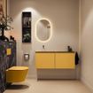 MONDIAZ TURE-DLUX 120cm toiletmeubel Ocher. EDEN wastafel Lava positie links. Zonder kraangat. SW1103897