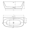 Saniclass Cheb half vrijstaand acryl bad 170x80 inclusief sifon wit SW276846