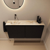 MONDIAZ TURE-DLUX 100cm toiletmeubel Urban. EDEN wastafel Frappe positie links. Zonder kraangat. SW1102626