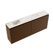 MONDIAZ TURE-DLUX 120cm toiletmeubel Rust. EDEN wastafel Frappe positie links. Zonder kraangat. SW1103035