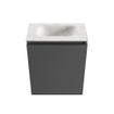 MONDIAZ TURE-DLUX 40cm toiletmeubel Dark Grey. EDEN wastafel Ostra positie midden. Zonder kraangat. SW1104786