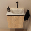 MONDIAZ TURE-DLUX 40cm toiletmeubel Washed Oak. EDEN wastafel Ostra positie rechts. Zonder kraangat. SW1105109