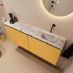 MONDIAZ TURE-DLUX 120cm toiletmeubel Ocher. EDEN wastafel Glace positie rechts. Zonder kraangat. SW1103429