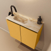 MONDIAZ TURE-DLUX 60cm toiletmeubel Ocher. EDEN wastafel Frappe positie links. Met 1 kraangat. SW1102858