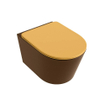 MONDIAZ LAVIE wandclosetpack - 36x53cm - diepspoel - rimless - Rust (bruin) - softclose - quick-release - toiletzitting - Ocher (geel) SW1208678